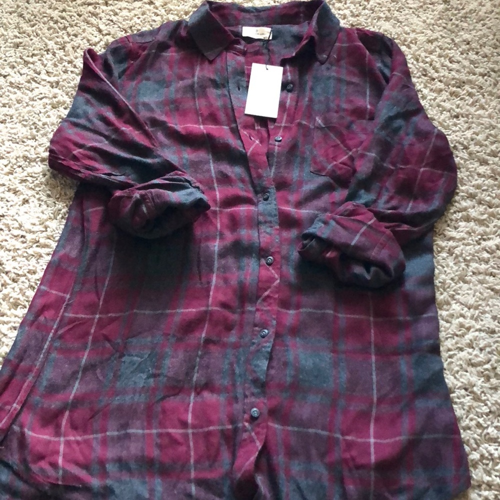 Maroon Plaid flannel